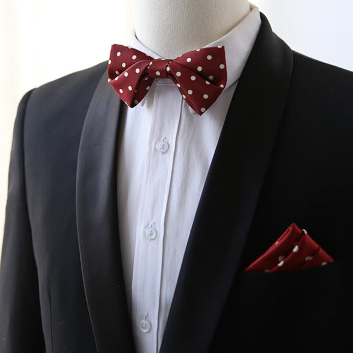 Elegante weiße Herrenfliege mit weißen Punkten - image 1