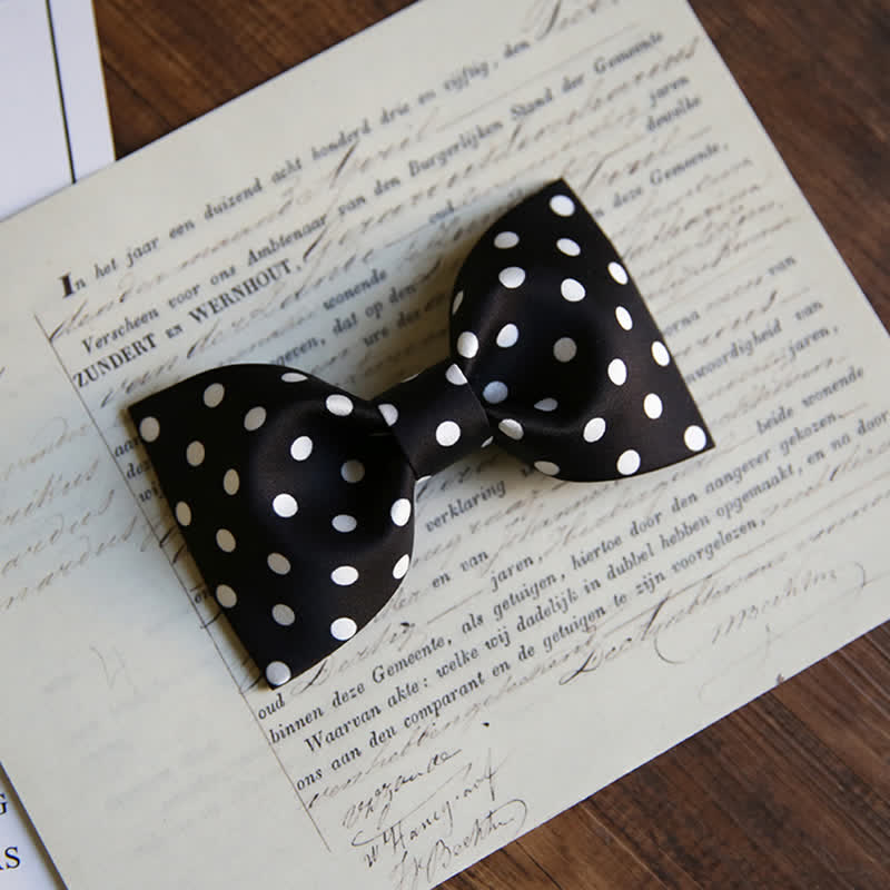 Elegante weiße Herrenfliege mit weißen Punkten - Stil Nr. 1 - Schwarz - image 7