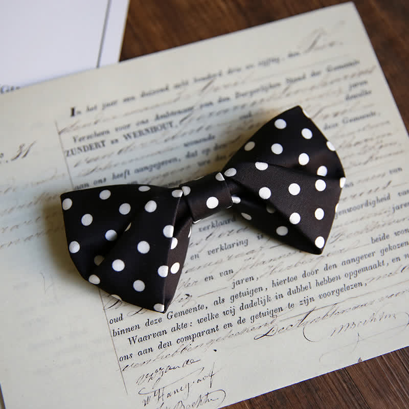 Elegante weiße Herrenfliege mit weißen Punkten - Stil Nr. 2 - Schwarz - image 8