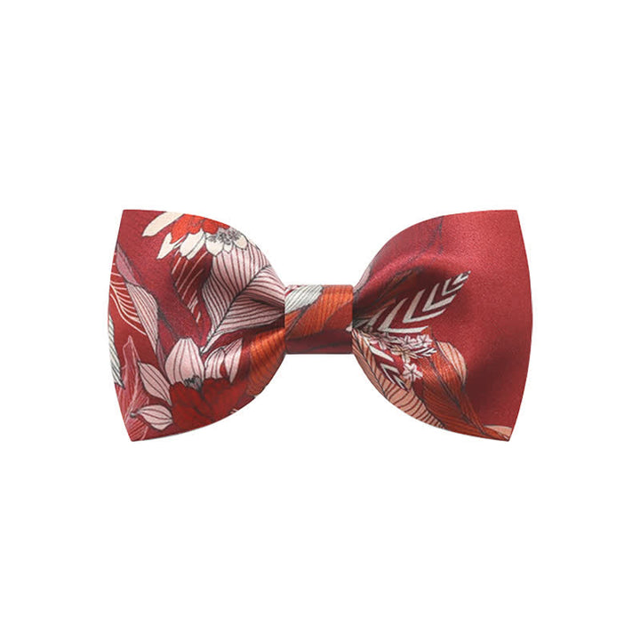 Herrenhochzeitsfliege mit rotem Blumenmuster