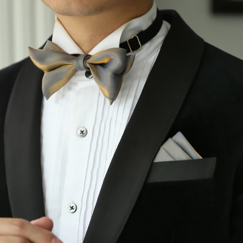 Herren Glänzender Fischschwanz Hochzeitsanzug Fliege