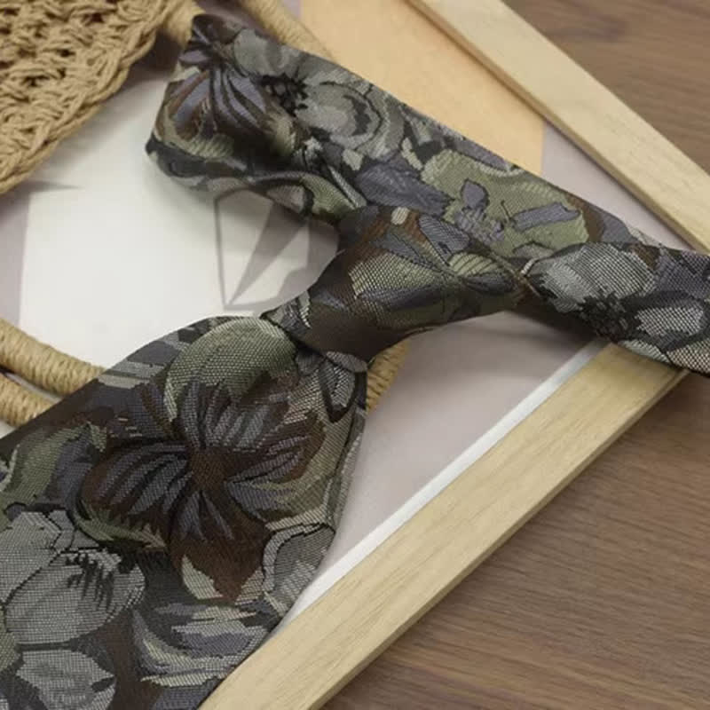 Herren Vintage Blumendruck Freizeitbreite Krawatte - image 5