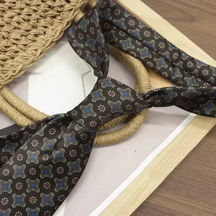 Herren Vintage Blumendruck Freizeitbreite Krawatte - image 8