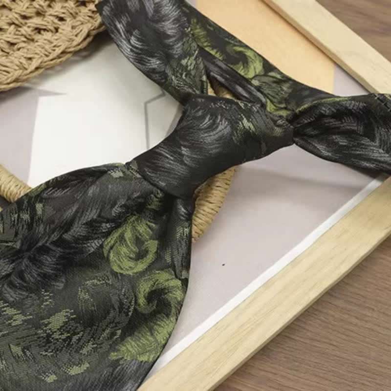 Herren Vintage Blumendruck Freizeitbreite Krawatte - image 1