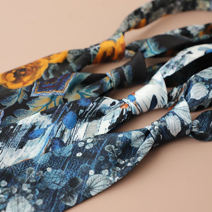 Retro Elegante Blumenmuster Krawatte für Herren