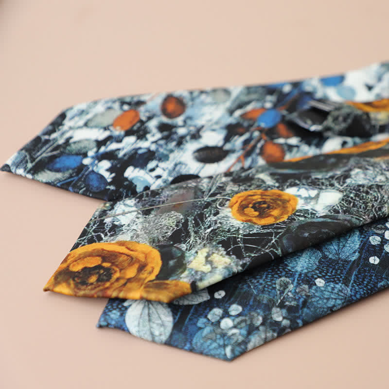 Retro Elegante Blumenmuster Krawatte für Herren