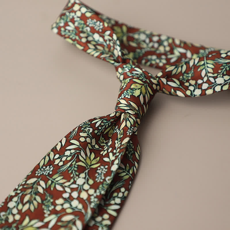 Retro Elegante Blumenmuster Krawatte für Herren