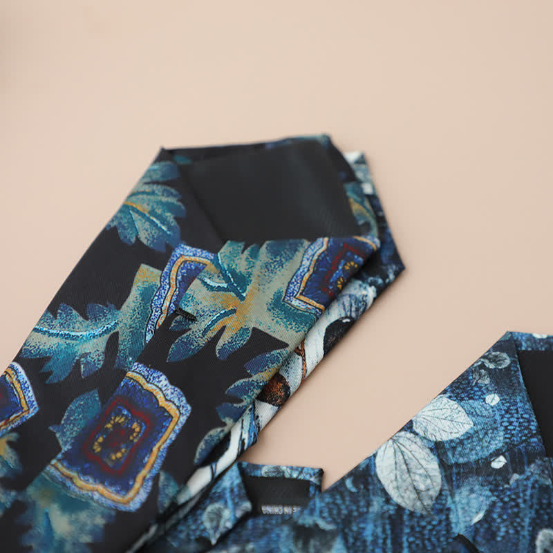Retro Elegante Blumenmuster Krawatte für Herren
