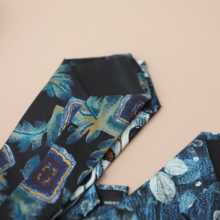 Retro Elegante Blumenmuster Krawatte für Herren