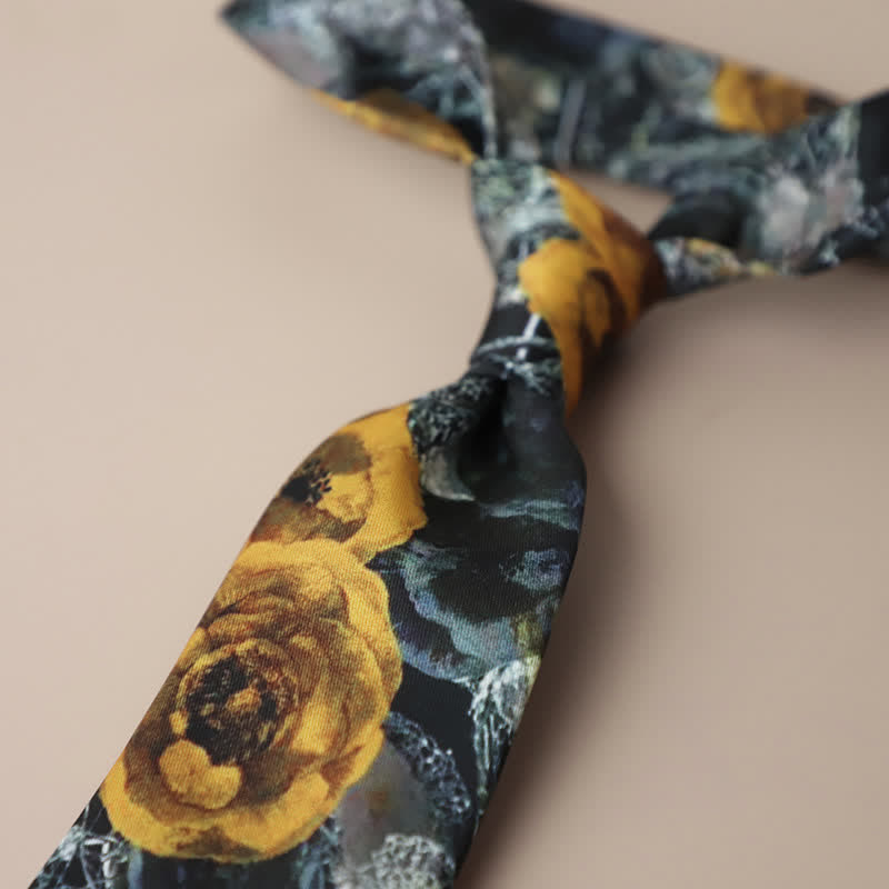 Retro Elegante Blumenmuster Krawatte für Herren
