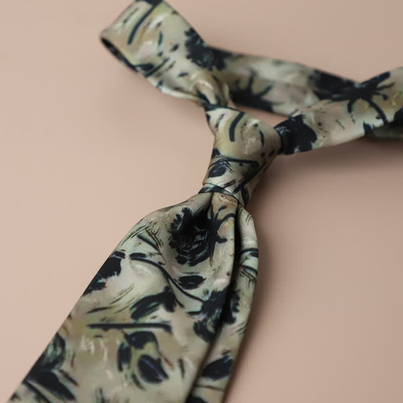 Retro Elegante Blumenmuster Krawatte für Herren