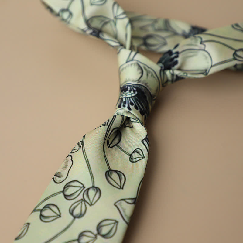Retro Elegante Blumenmuster Krawatte für Herren