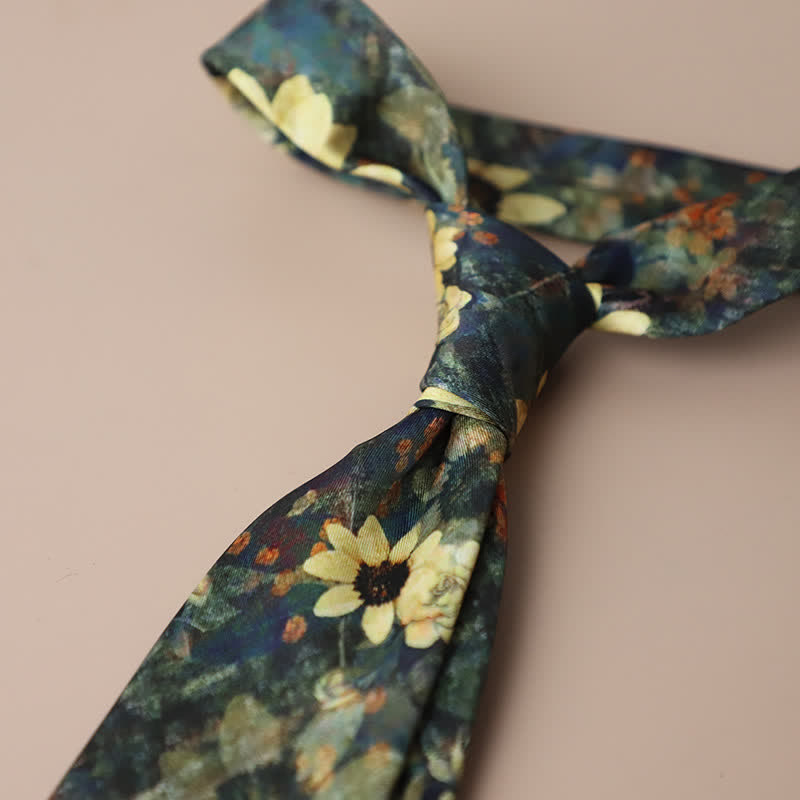Retro Elegante Blumenmuster Krawatte für Herren