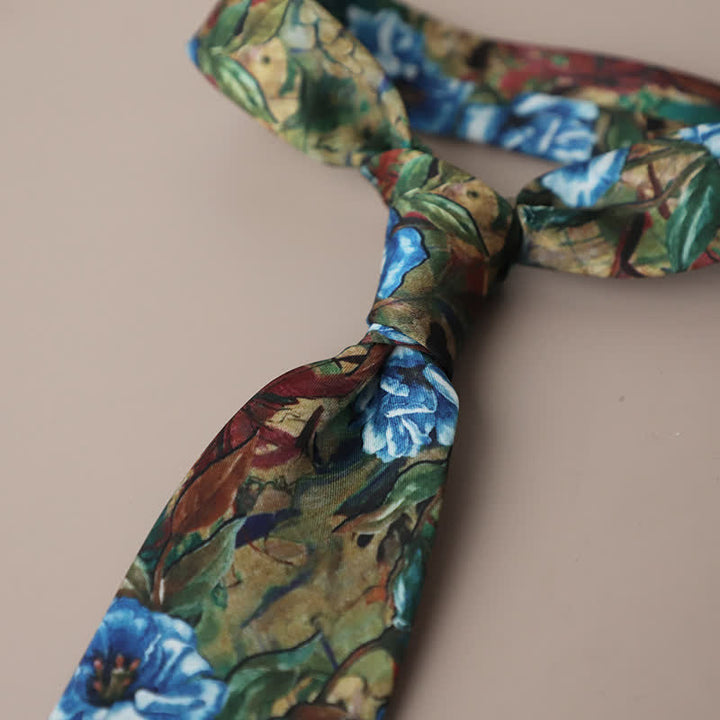 Retro Elegante Blumenmuster Krawatte für Herren
