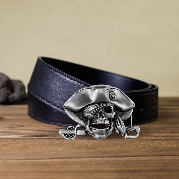 Herren-DIY-Punk-Stil Schädel-Piratenschnalle Ledergürtel