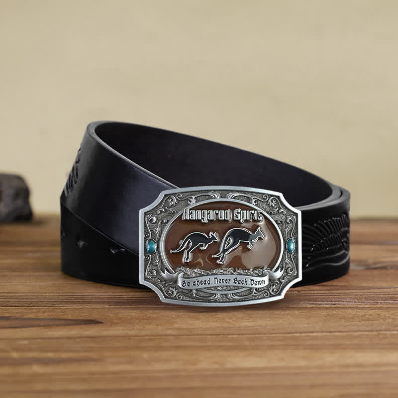 Herrengürtel DIY Känguru Western Wildlife Schnalle Ledergürtel