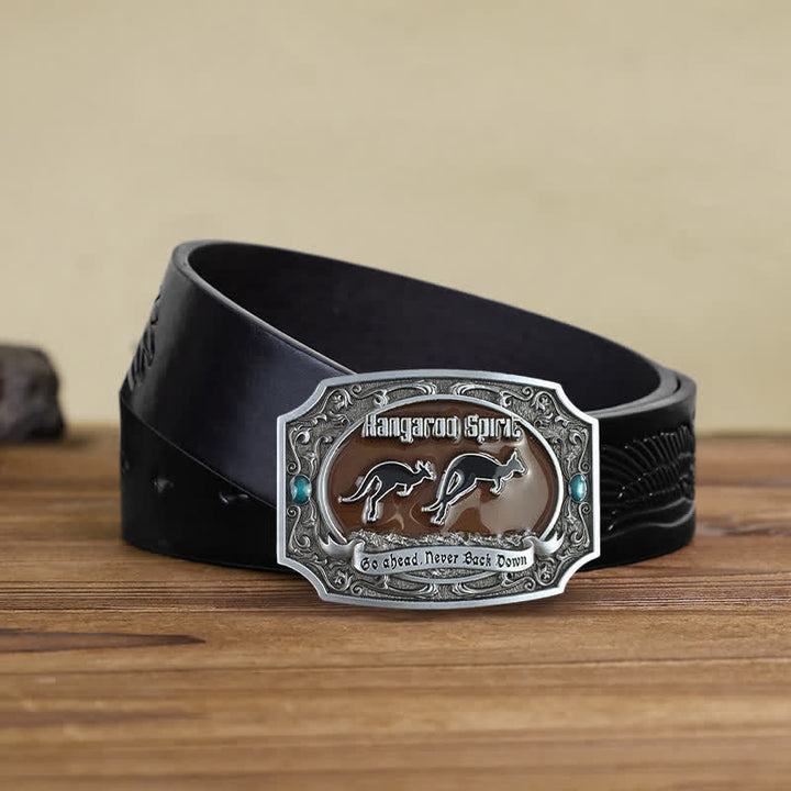 Herrengürtel DIY Känguru Western Wildlife Schnalle Ledergürtel