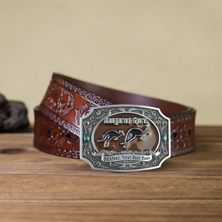 Herrengürtel DIY Känguru Western Wildlife Schnalle Ledergürtel