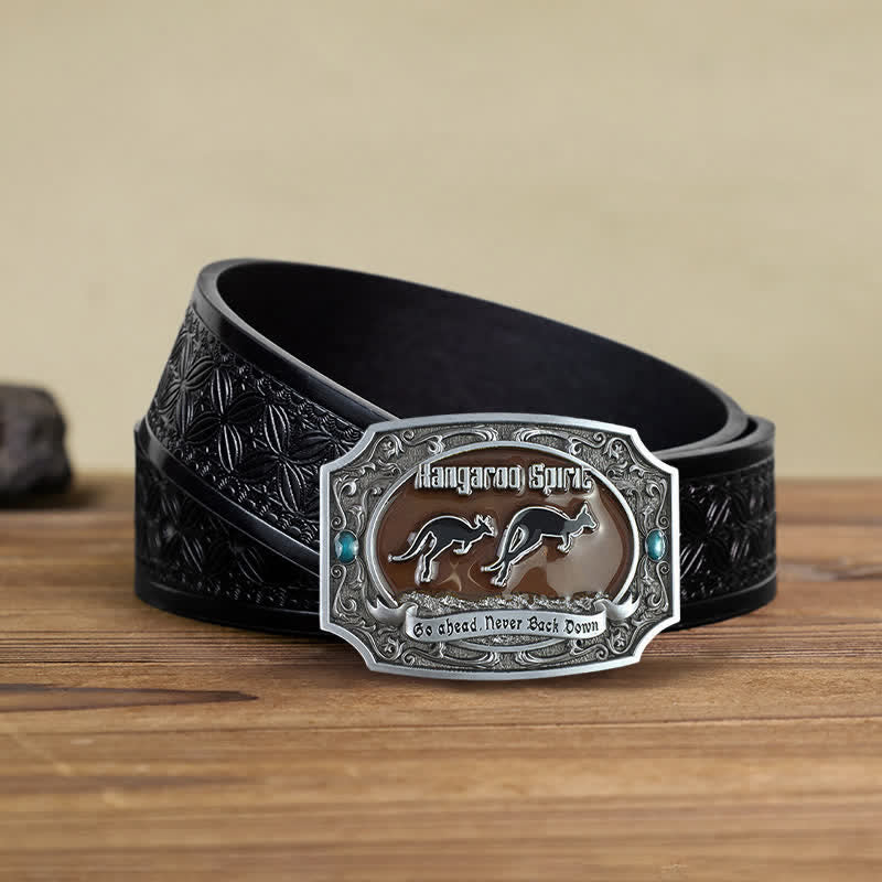 Herrengürtel DIY Känguru Western Wildlife Schnalle Ledergürtel