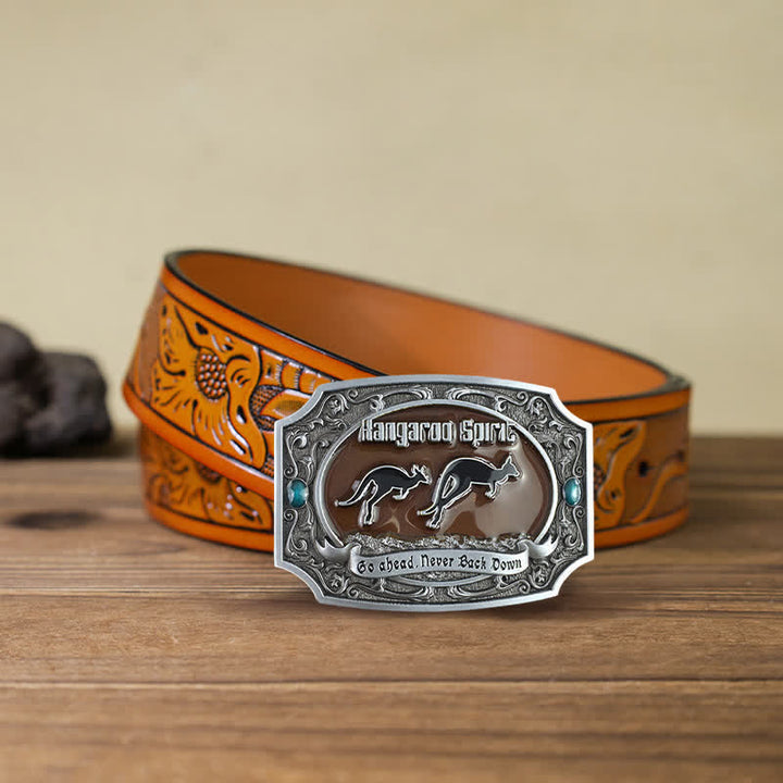 Herrengürtel DIY Känguru Western Wildlife Schnalle Ledergürtel
