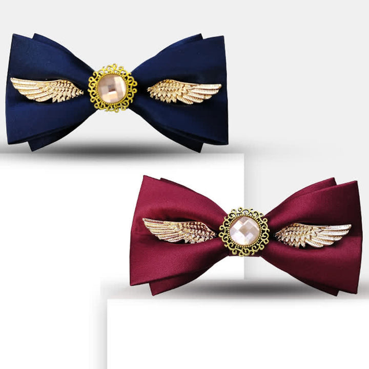 Fliege mit goldenen Flügeln und Edelstein für Herrenanzüge