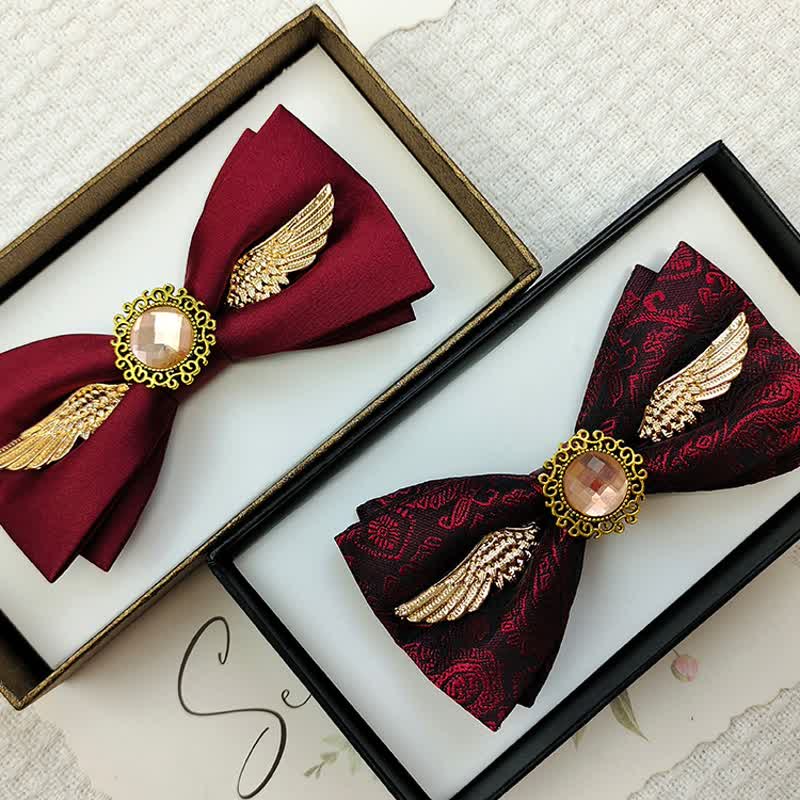 Fliege mit goldenen Flügeln und Edelstein für Herrenanzüge