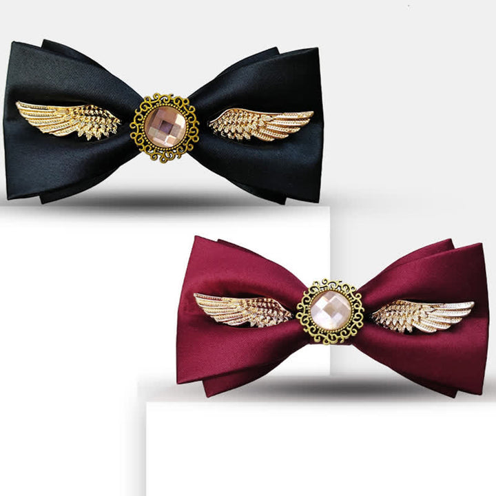 Fliege mit goldenen Flügeln und Edelstein für Herrenanzüge