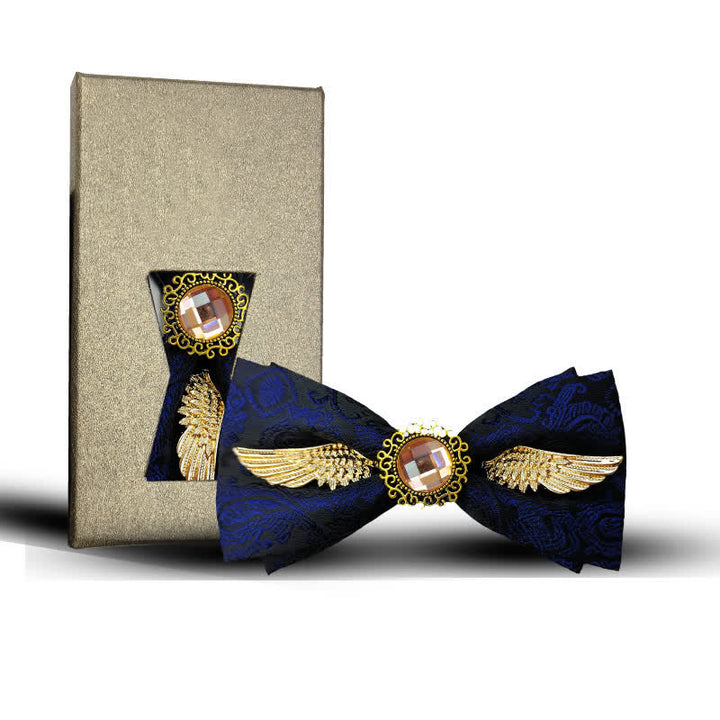 Fliege mit goldenen Flügeln und Edelstein für Herrenanzüge