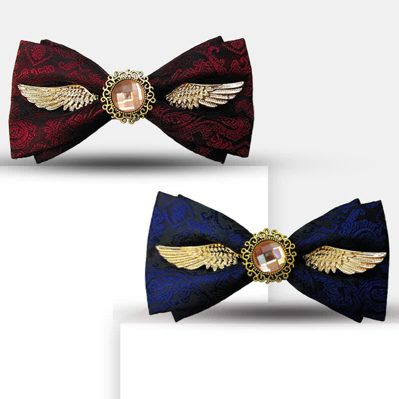 Fliege mit goldenen Flügeln und Edelstein für Herrenanzüge
