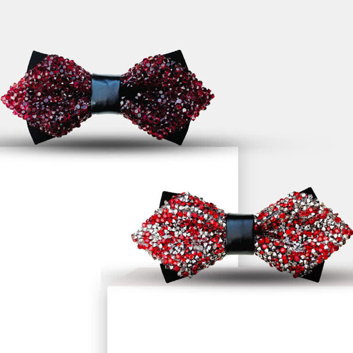 Herren Glitter Strass Doppelschichtige Spitzfliege - image 6