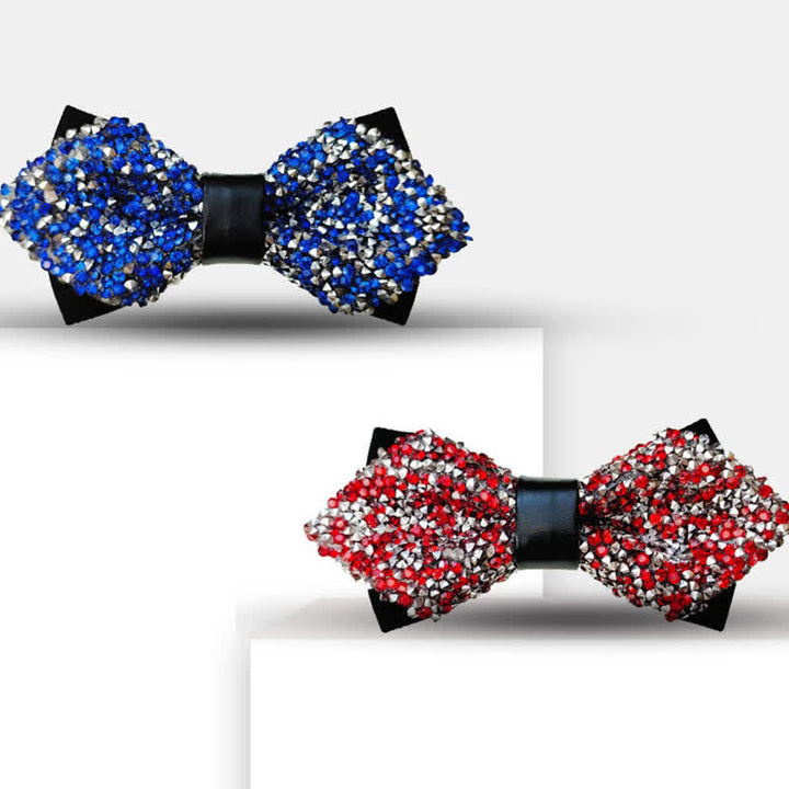 Herren Glitter Strass Doppelschichtige Spitzfliege - image 0