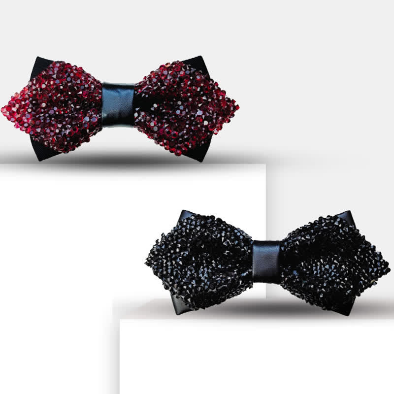 Herren Glitter Strass Doppelschichtige Spitzfliege - image 2