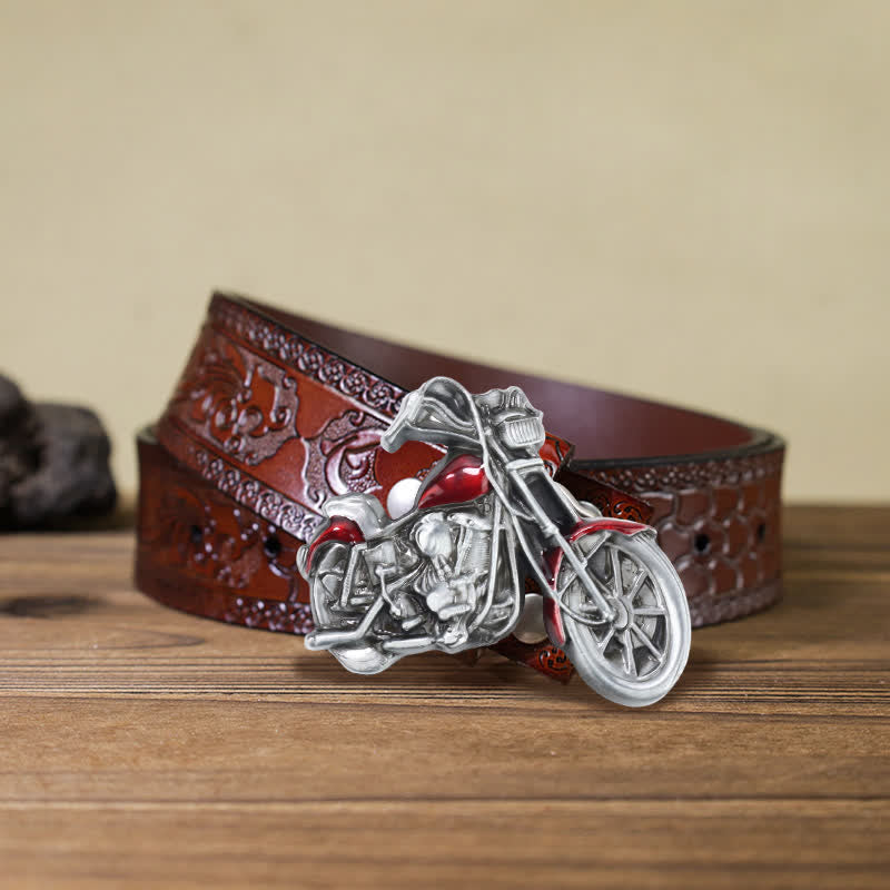 Männer DIY Cooler Motorrad-Schnallen-Gürtel aus Leder