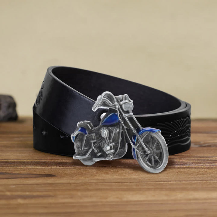 Männer DIY Cooler Motorrad-Schnallen-Gürtel aus Leder