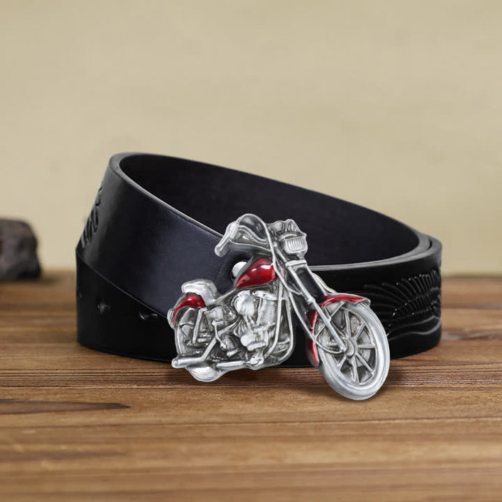 Männer DIY Cooler Motorrad-Schnallen-Gürtel aus Leder