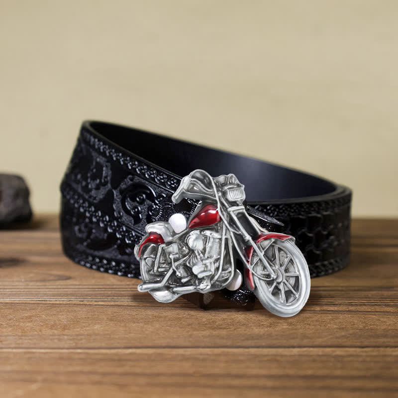 Männer DIY Cooler Motorrad-Schnallen-Gürtel aus Leder