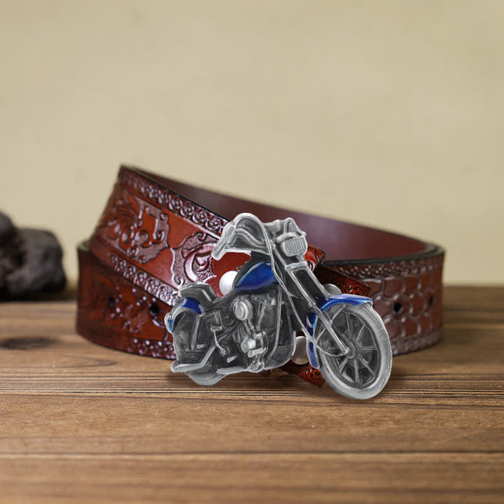 Männer DIY Cooler Motorrad-Schnallen-Gürtel aus Leder