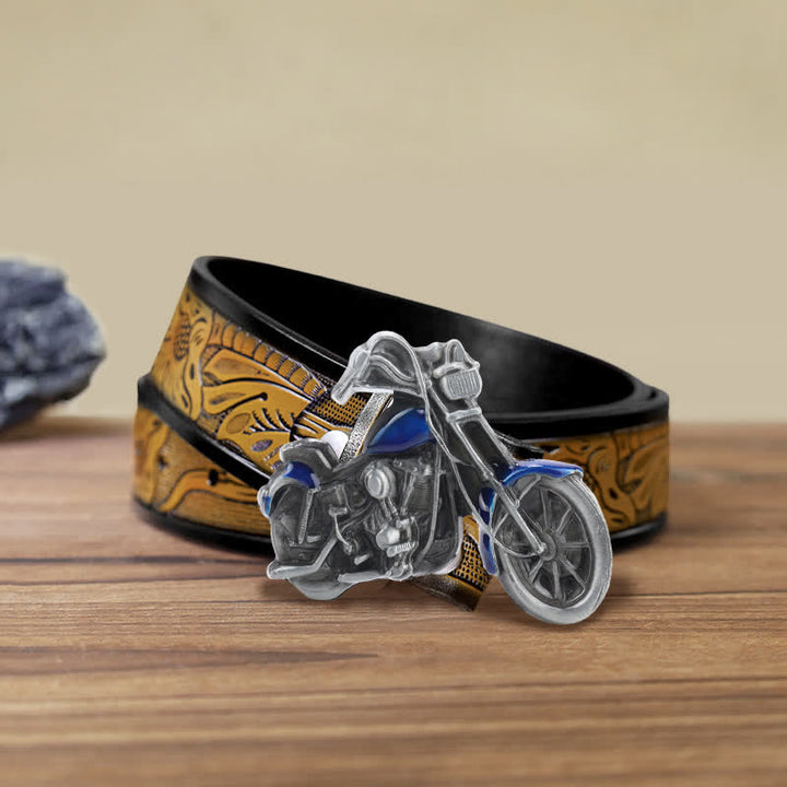 Männer DIY Cooler Motorrad-Schnallen-Gürtel aus Leder