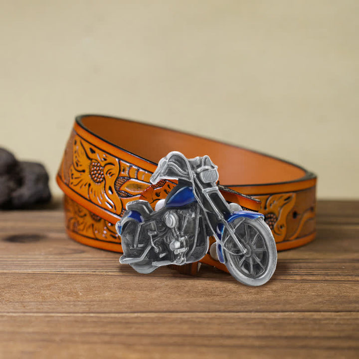 Männer DIY Cooler Motorrad-Schnallen-Gürtel aus Leder
