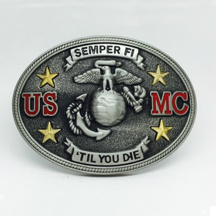 Herren DIY US Marine Corps Schnallengürtel aus Leder