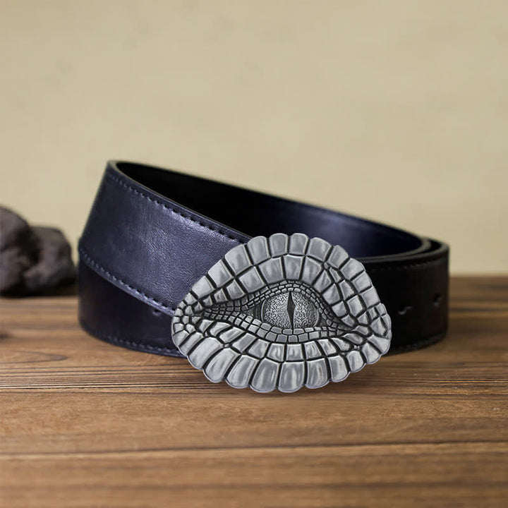Herren DIY Watcher Alligator Auge Schnalle Ledergürtel