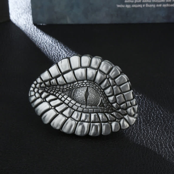 Herren DIY Watcher Alligator Auge Schnalle Ledergürtel