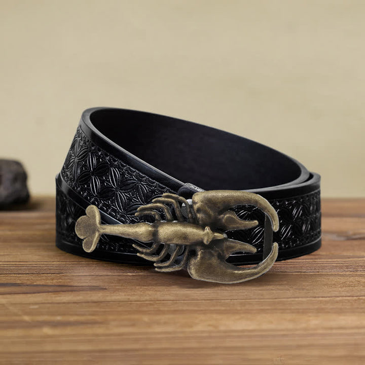 Herren DIY Tier Mini Skorpion Schnallen Leder Gürtel
