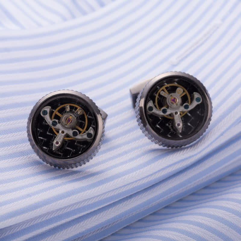 Herren Tourbillon Mechanische Uhr Manschettenknöpfe - image 2