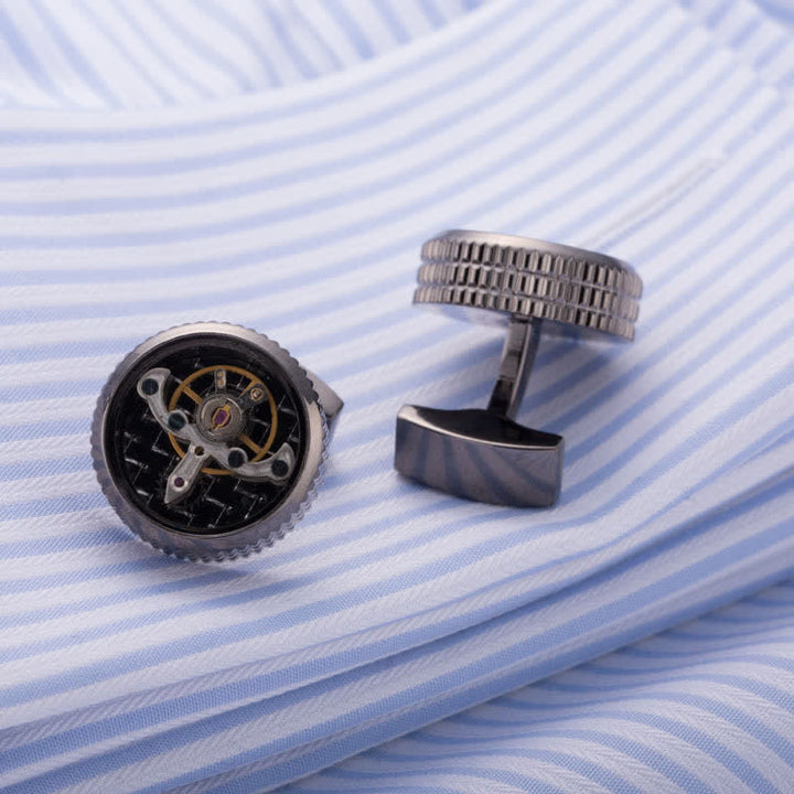 Herren Tourbillon Mechanische Uhr Manschettenknöpfe - image 3