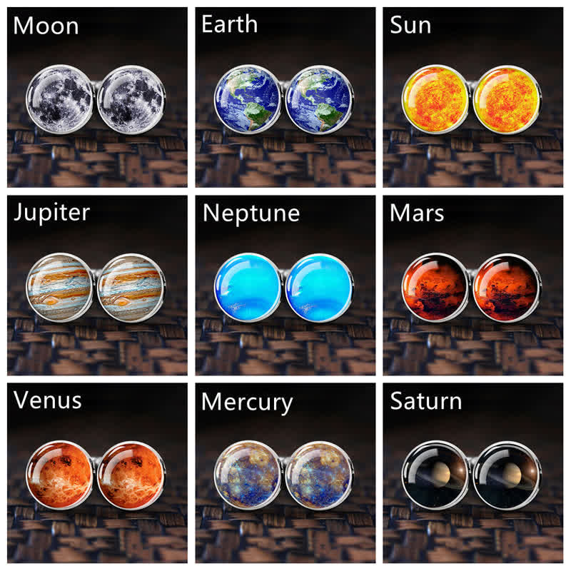 Herren Universum Sonnensystem Planeten Manschettenknöpfe - image 1