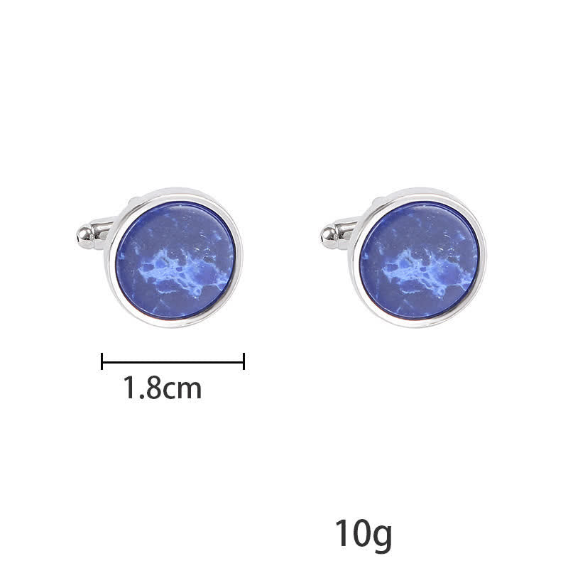 Geschäftsmanschettenknöpfe mit Marmorsteinmuster für Herren - image 6