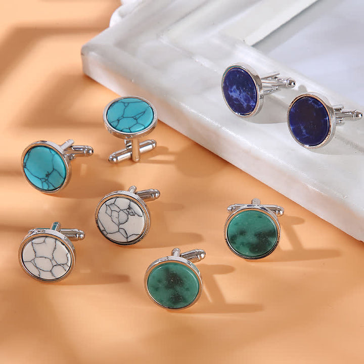 Geschäftsmanschettenknöpfe mit Marmorsteinmuster für Herren - image 1