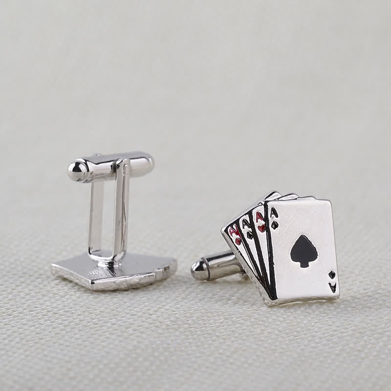 Poker Manschettenknöpfe mit Karten-Ass für Herren - image 1