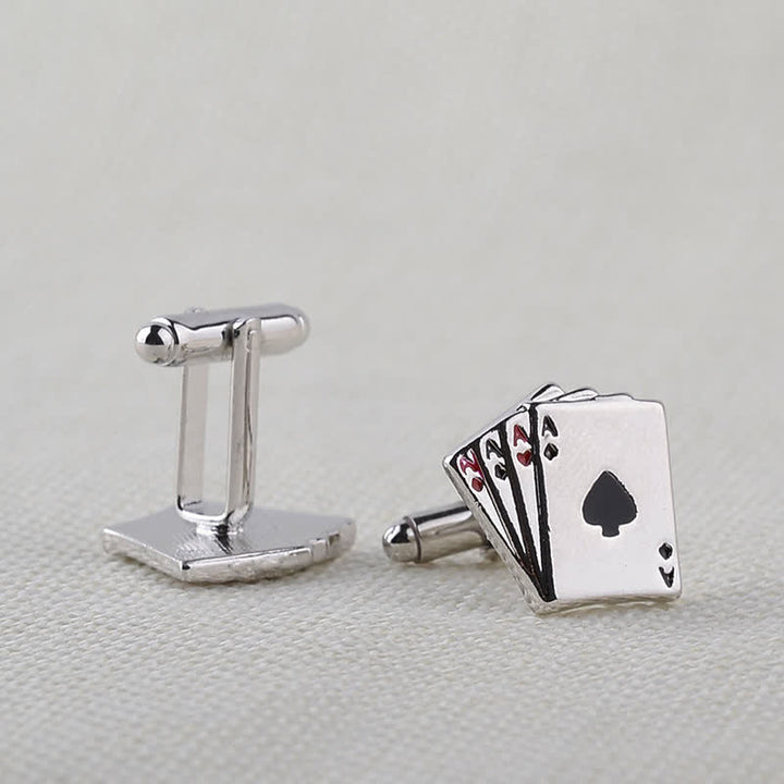 Poker Manschettenknöpfe mit Karten-Ass für Herren - image 1